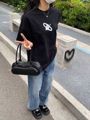 Vintage Blue Wash Straight Boyfriend Jeans