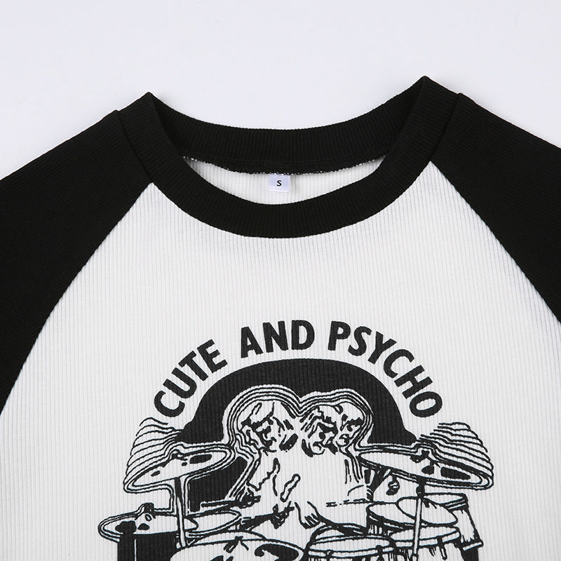 Vintage 90's Print Raglan Short Sleeve Tee - fairypeony