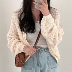 Aesthetic Open Front Oversized Cardigan