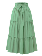 Floral Print Elastic Waist Maxi Skirt - fairypeony