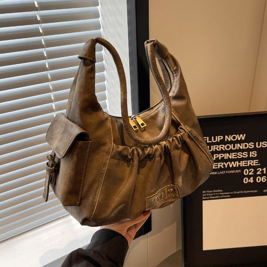 Retro Old Money Pu Leather Shoulder Bag