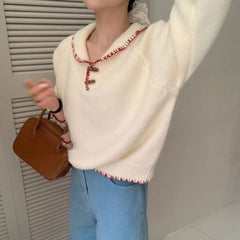 Knit Doll Collar Sweater