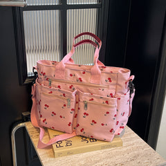 Printed Cherry Large Capacity Shoulder Bag