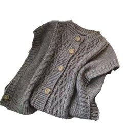Knitted sleeveless vest
