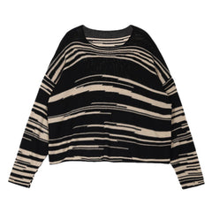 Oversized Stripe Jumper Knit Sweater - fairypeony