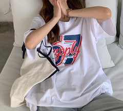 Embroidered Logo Vintage Oversized T-shirt