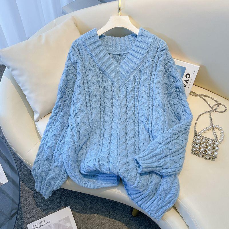 Womens V-Neck Knit Sweater - fairypeony