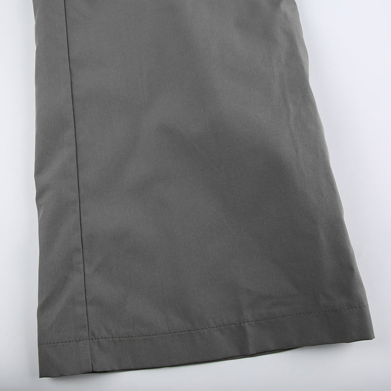 Zipper Pocket High Waist Cargo Pants - fairypeony