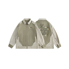 Embroidery Daisy Patchwork Oversized Jacket - fairypeony
