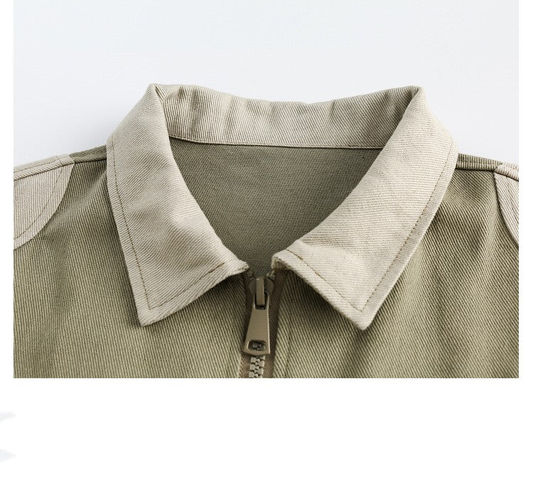 Embroidery Daisy Patchwork Oversized Jacket - fairypeony