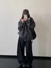Boxy Heavyweight Hooded Cardigan Jacket