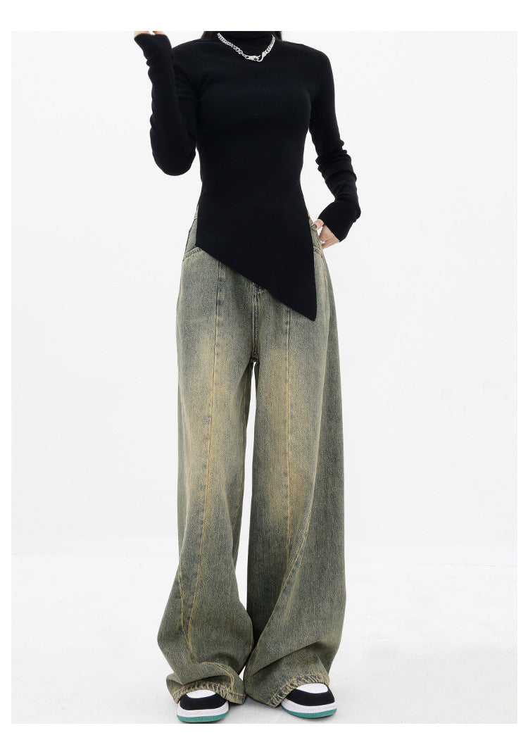 Vintage Wash Distressed Boyfriend Jeans - fairypeony