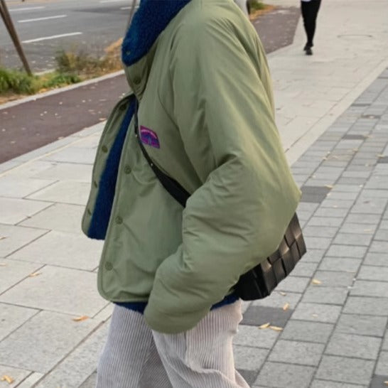 Reversible Contrast Color Lambswool Jacket - fairypeony