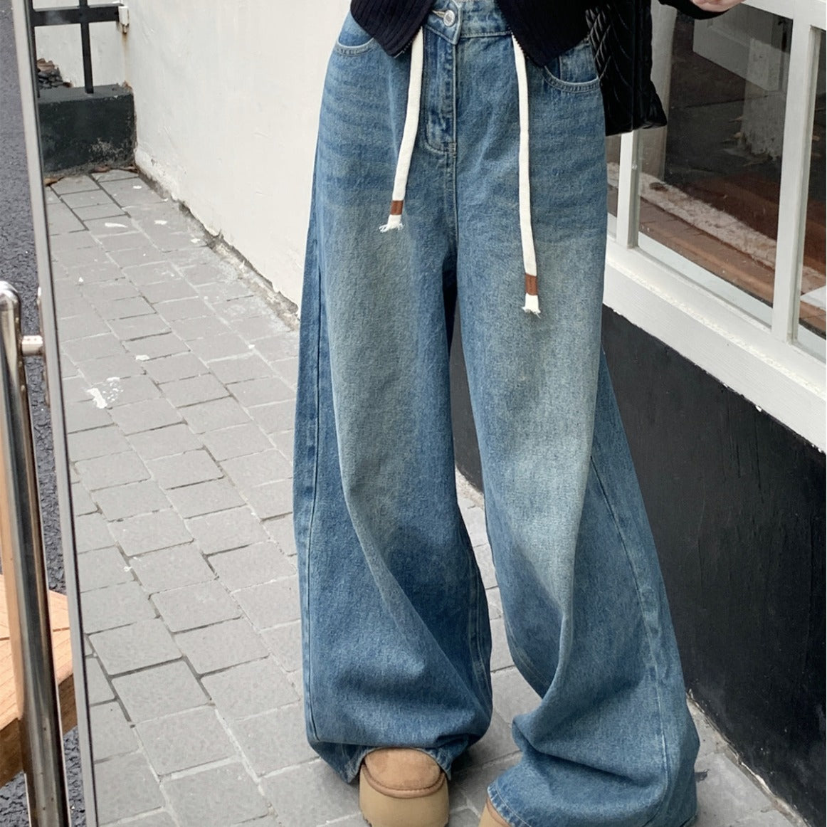 Vintage Blue Wash Baggy Boyfriend Jeans - fairypeony