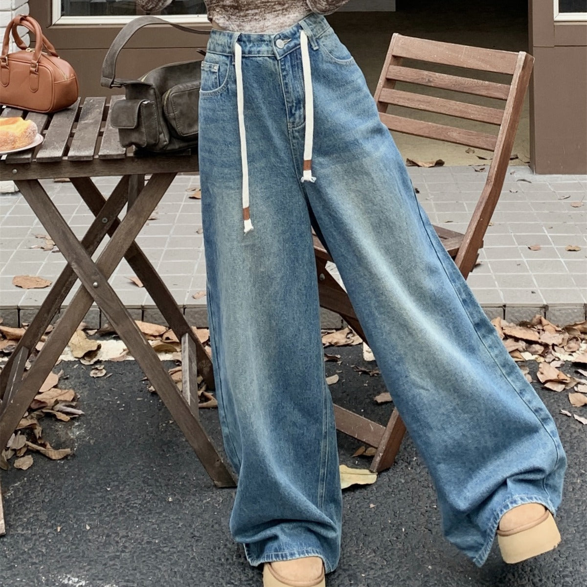 Vintage Blue Wash Baggy Boyfriend Jeans - fairypeony
