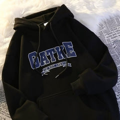 Vintage Print Embroidered Hoodie