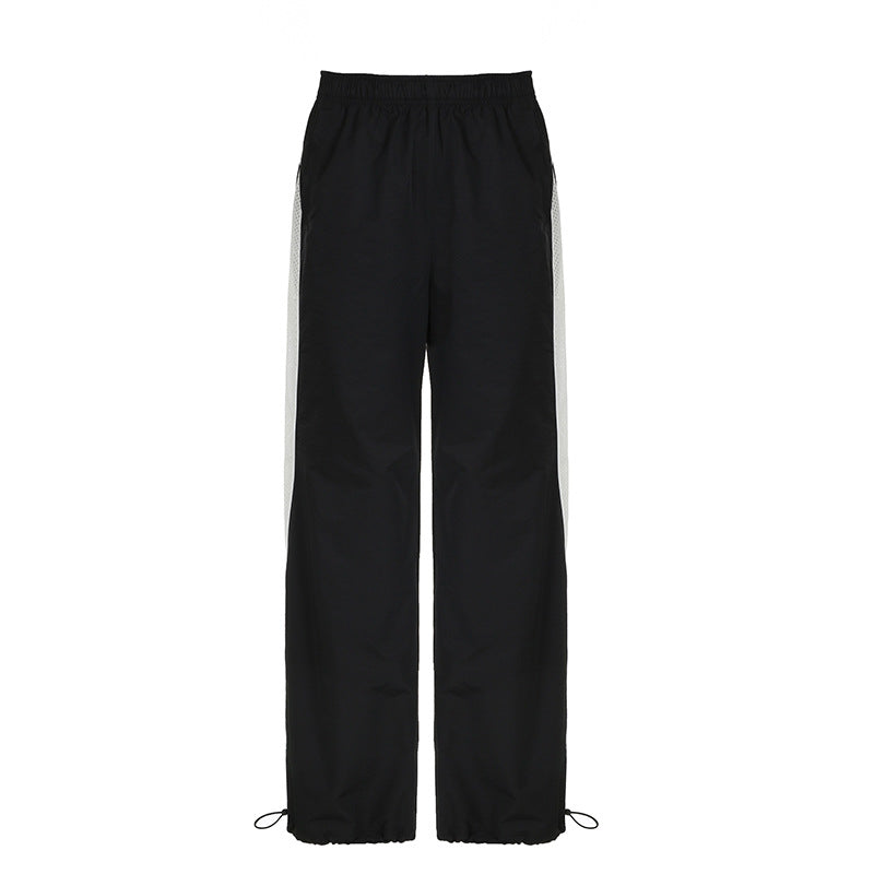 Piping Detail Drawstring Baggy Sweatpants