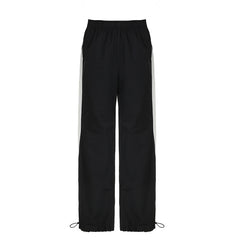 Piping Detail Drawstring Baggy Sweatpants