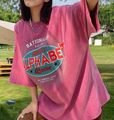 Vintage Logo Print Oversized T-shirt - fairypeony