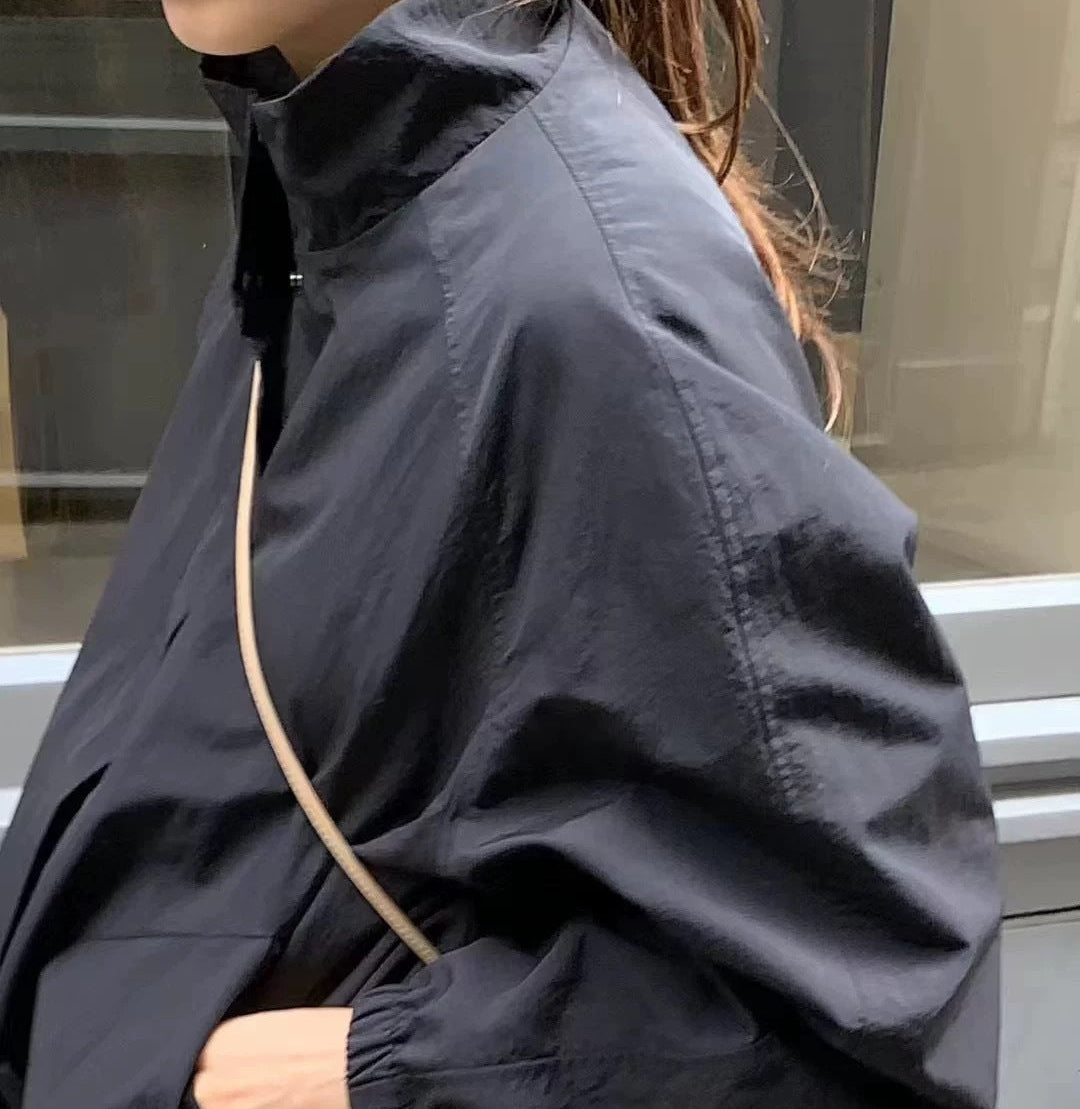 Stand Collar Zipper Windbreaker Jacket