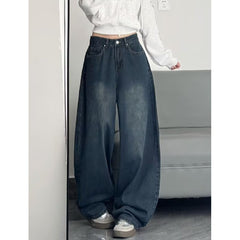 Blue straight-leg jeans