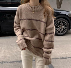 Vintage Long Sleeve Striped Sweater