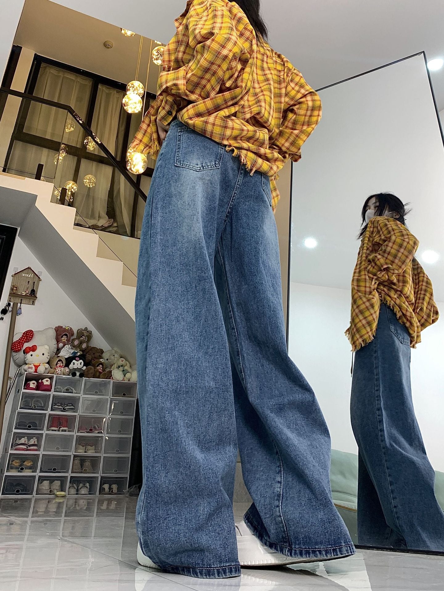 90s Washed Baggy Boyfriend Jeans - fairypeony