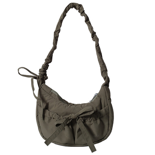 Aesthetic Bow Knot Stitching Shoulder Bag