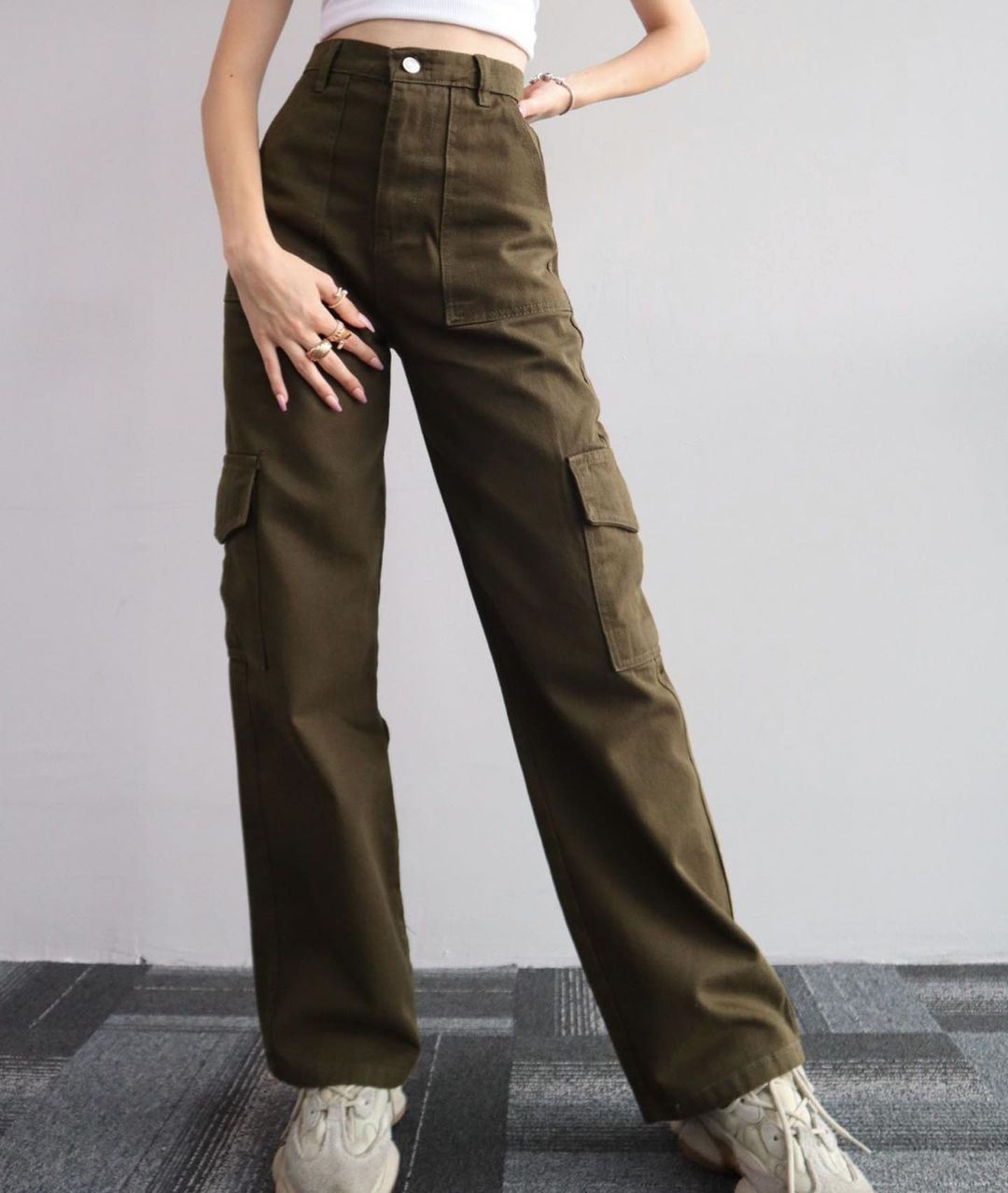 Street Style Straight Leg Cargo Pants - fairypeony