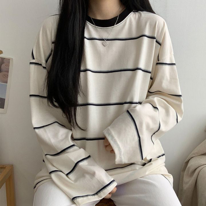 Vintage 90's Striped Oversized Long Sleeve Tee