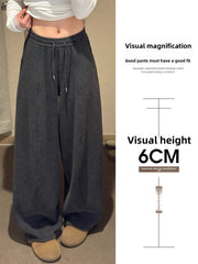 Fleece-Lined Wide-Leg Pants