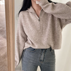 Vintage Half Zip Up Oversized Sweater