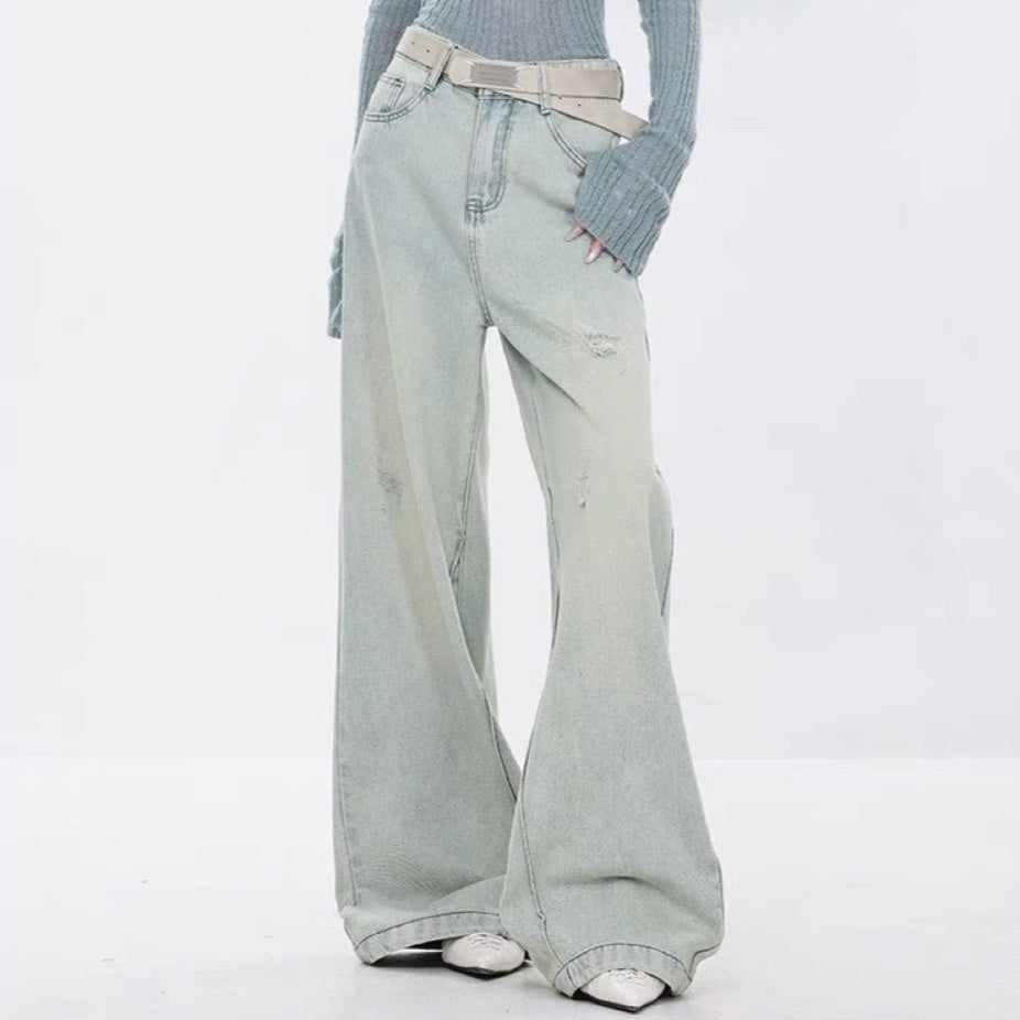 Vintage Light Blue Straight Baggy Jeans