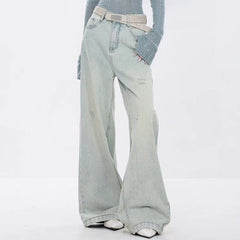 Vintage Light Blue Straight Baggy Jeans