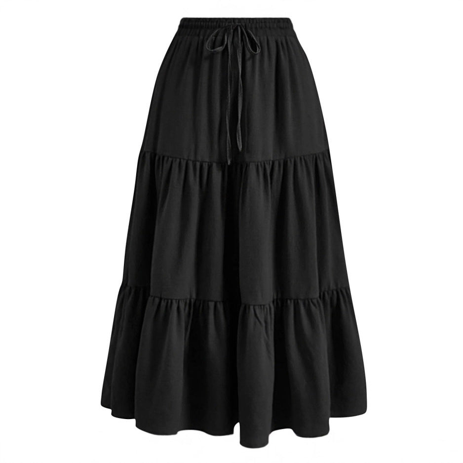 Solid Color Splicing Pleated Pocket Skirt - fairypeony