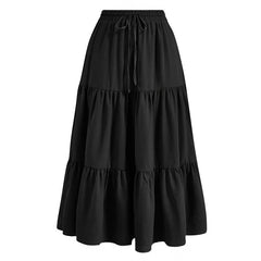 Solid Color Splicing Pleated Pocket Skirt - fairypeony
