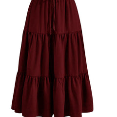 Solid Color Splicing Pleated Pocket Skirt - fairypeony