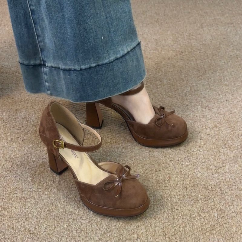 French Bow Detail High Heel Shoes - fairypeony