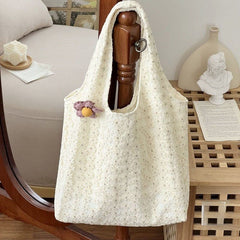 Floral Embroidery Canvas Shoulder Bag