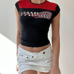 Vintage Logo Print Short Sleeve Tee - fairypeony