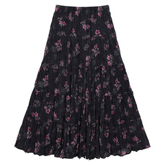 Casual Floral Umbrella Maxi Skirt - fairypeony