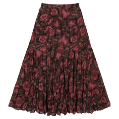 Casual Floral Umbrella Maxi Skirt - fairypeony