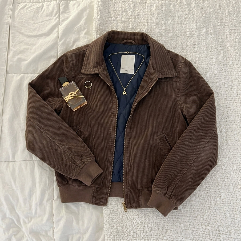 2000s Corduroy Zip-Up Cropped Jacket