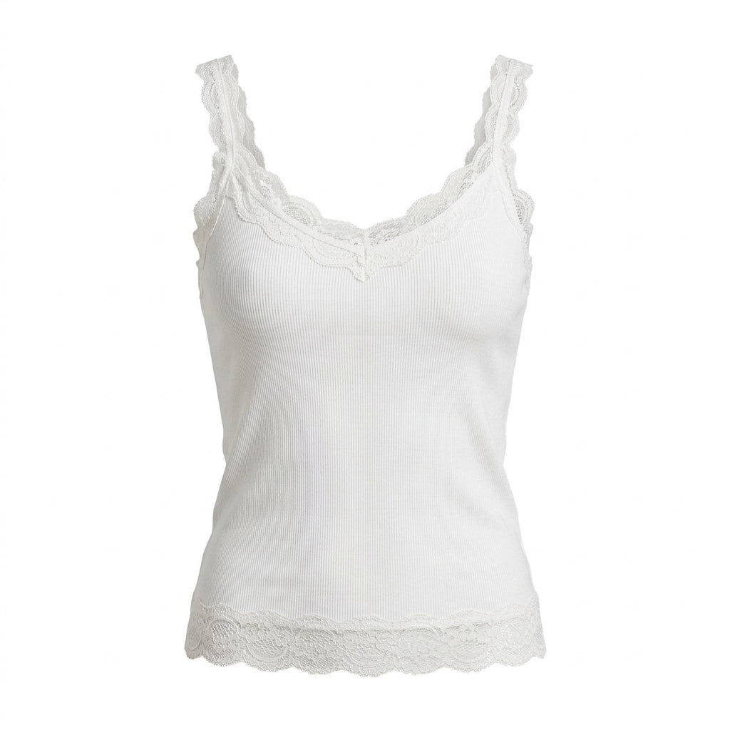 2000s Lace Trim Padded Cami Inner Vest Top