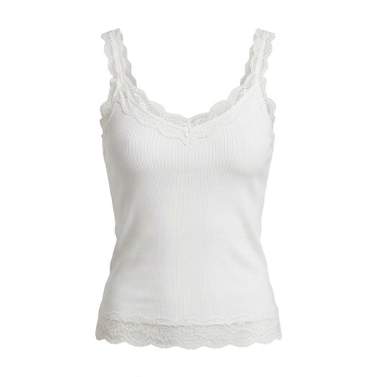 2000s Lace Trim Padded Cami Inner Vest Top