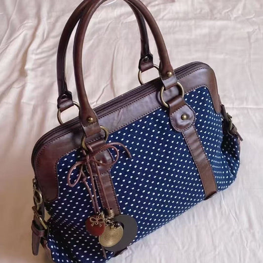 2000s Retro Polka Dot Large Nylon Tote Bag