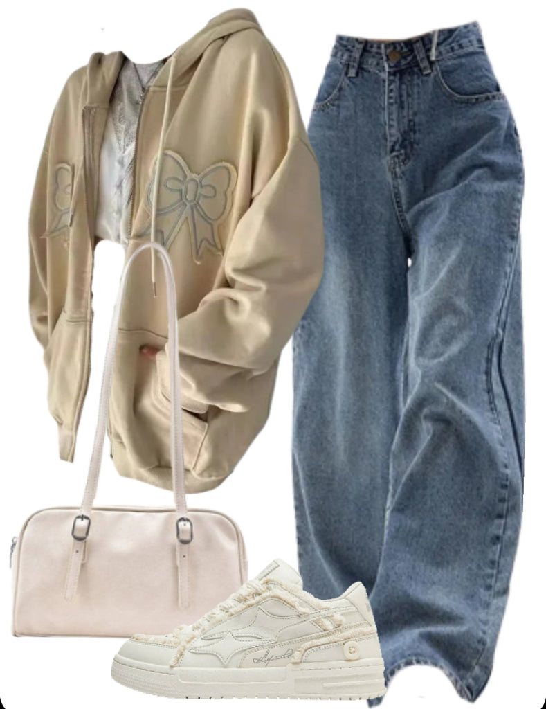 OOTD: Oversized Hoodie +Boyfriend Jeans + Leather Shoulder Bag