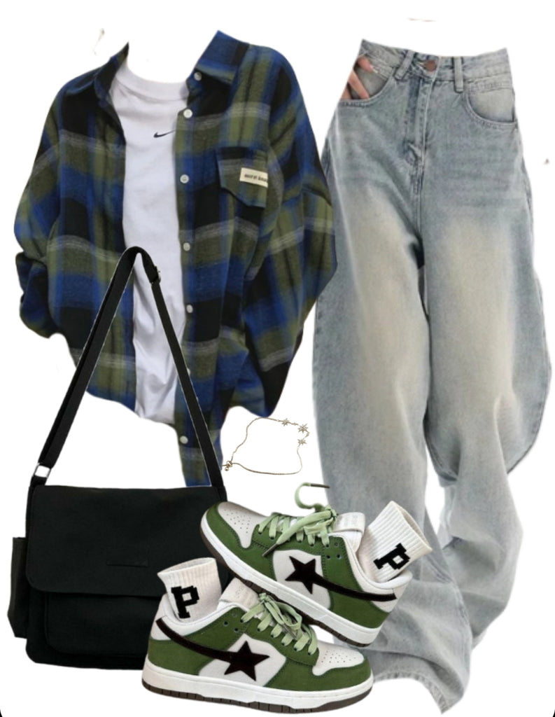 OOTD: Long Sleeve Blouse + Baggy Boyfriend Jeans + Cosmic Kicks Sneakers + Satchel Bag