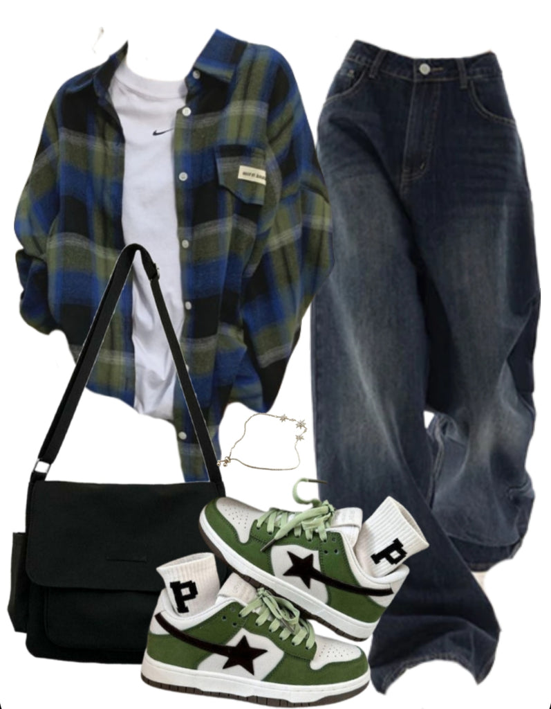 OOTD: Long Sleeve Blouse + Boyfriend Jeans + Canvas Satchel Bag + Cosmic Kicks Sneakers
