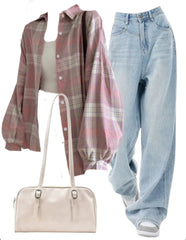 OOTD: Loose Blouse + Boyfriend Jeans + Pu Leather Shoulder Bag
